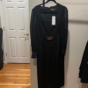 Laundry By Shelli Segal Black Dress with Gold Detail
